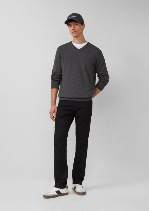 Produktbild s.Oliver Strickpullover Strickpullover mit Logo-Stickerei (S)