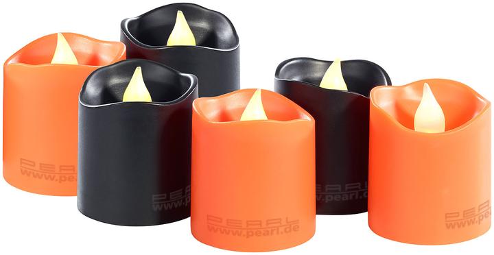 Lunartec 6er-Set Halloween-LED-Teelichter mit beweglicher Flamme (6 x)