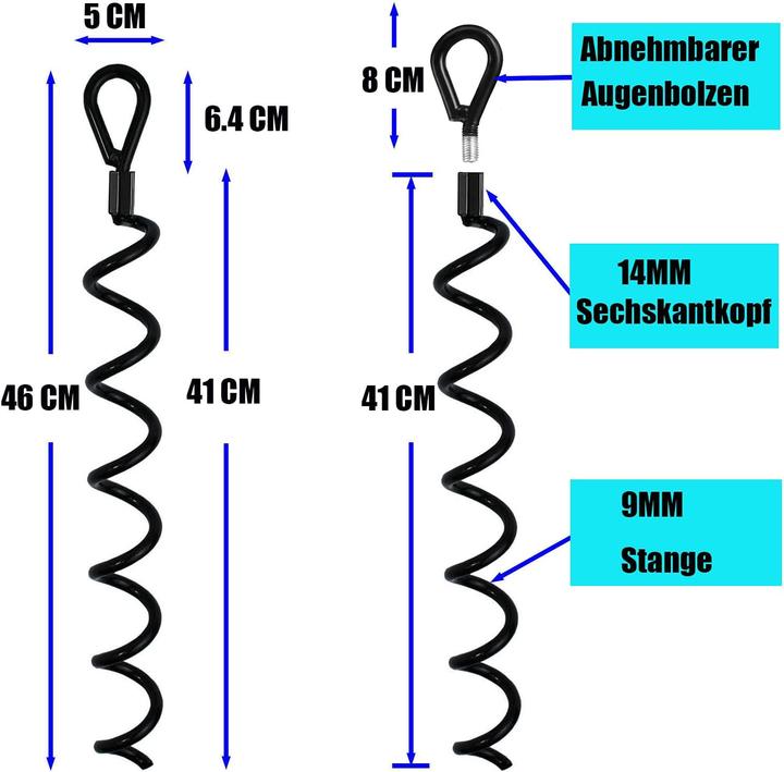 Produktbild Jayzod 4-teiliges Spiral Erdanker-Kit für Zelte