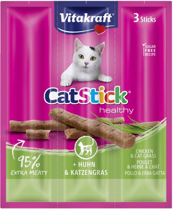 Actual product image Vitakraft Cat Stick chicken & cat grass 3 sticks - (31219) (3 pcs., 18 g)
