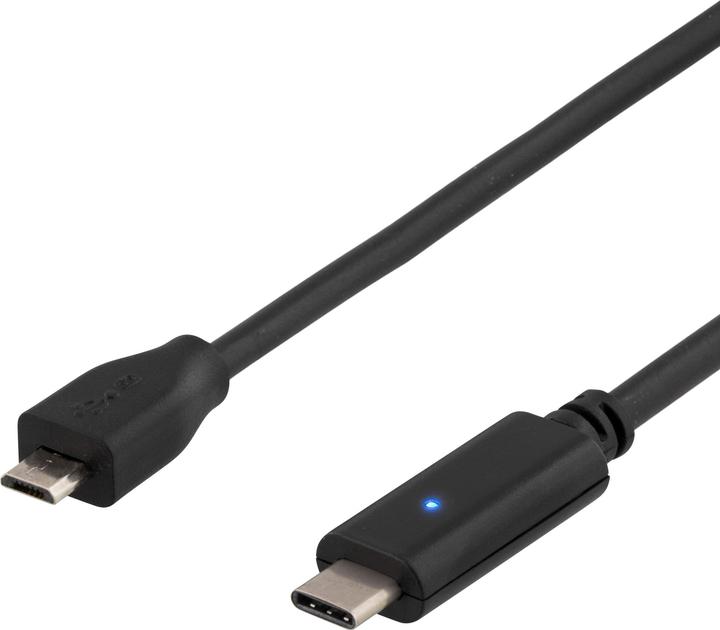 Produktbild Deltaco USB 2.0 cable Type C M - MIcro B M 1m black (1 m, USB 2.0)