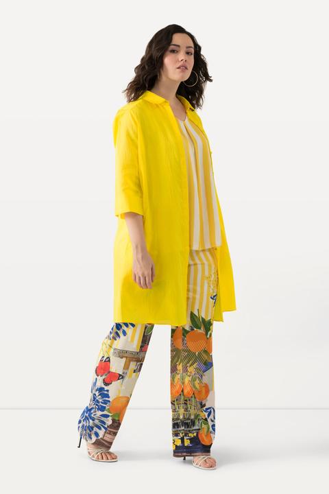 Produktbild Ulla Popken Longbluse, Leinenmix, A-Linie, Hemdkragen, 3/4-Arm (42, 44)