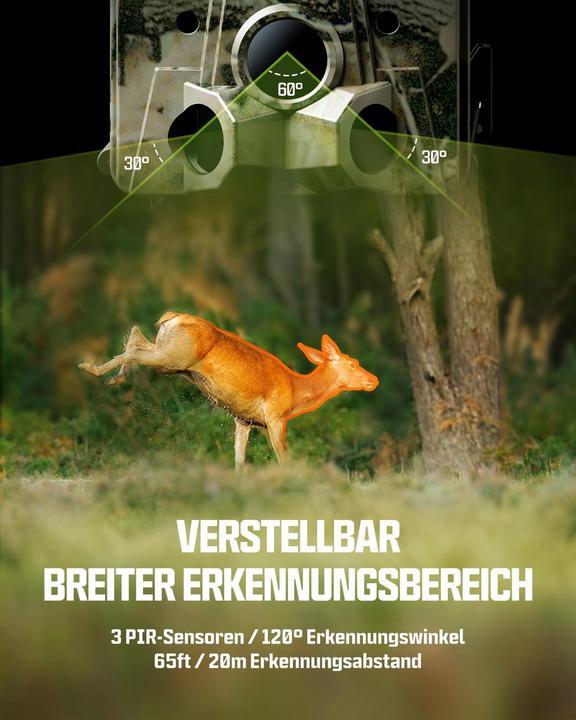 Produktbild Ceyomur CY75 Solar Wildkamera 4K mit Bewegungsmelder und Nachtsicht