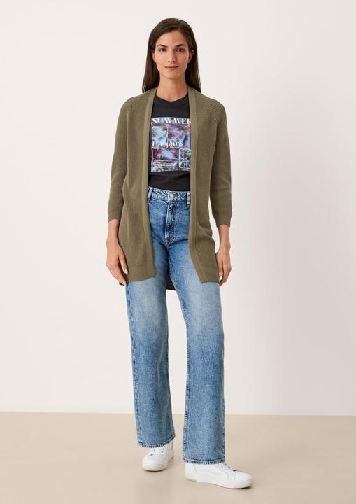 Produktbild s.Oliver Strickjacke Cardigan mit Ajourmuster (40)