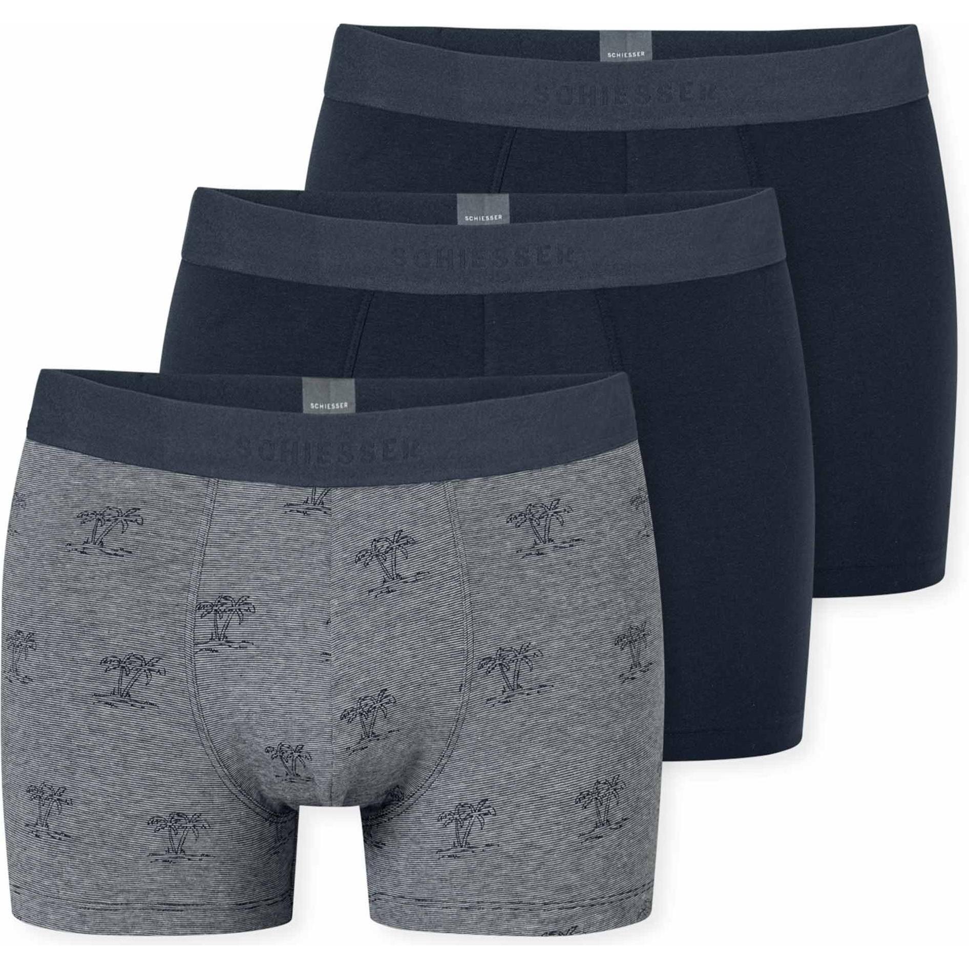 Schiesser, Herren, Unterhosen, Trunk 95/5 Organic Cotton, Blau, (5, 3er Pack)