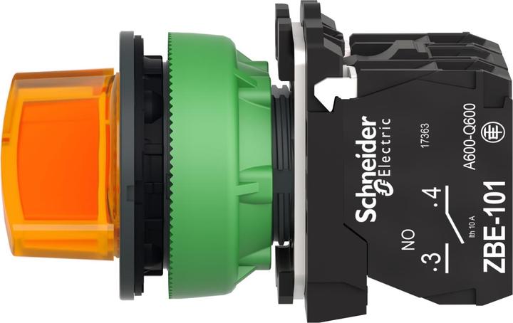 Actual product image Schneider Electric Schneider illuminated selector switchXB5FK125G5kompl Flush plastic or 30mm 110V