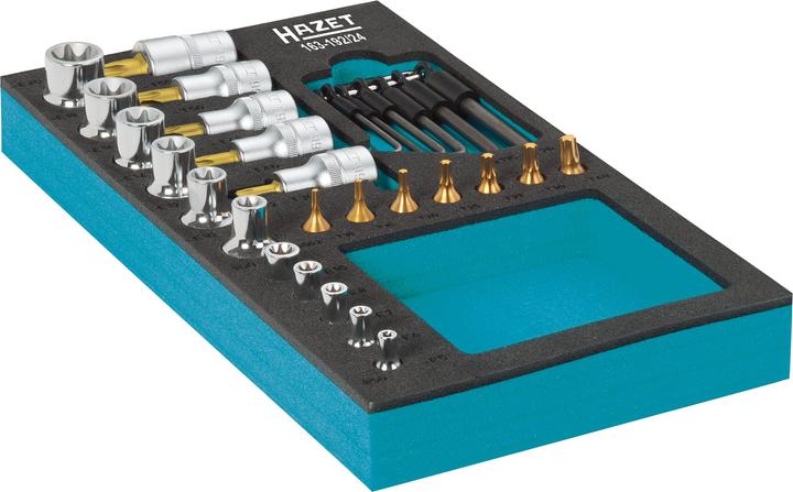 Actual product image HAZET Socket set ∙ TORX 163-192/24 ∙ Square, hollow 12.5 mm (1/2 inch), Square, hollow 6.3 mm (1/4…