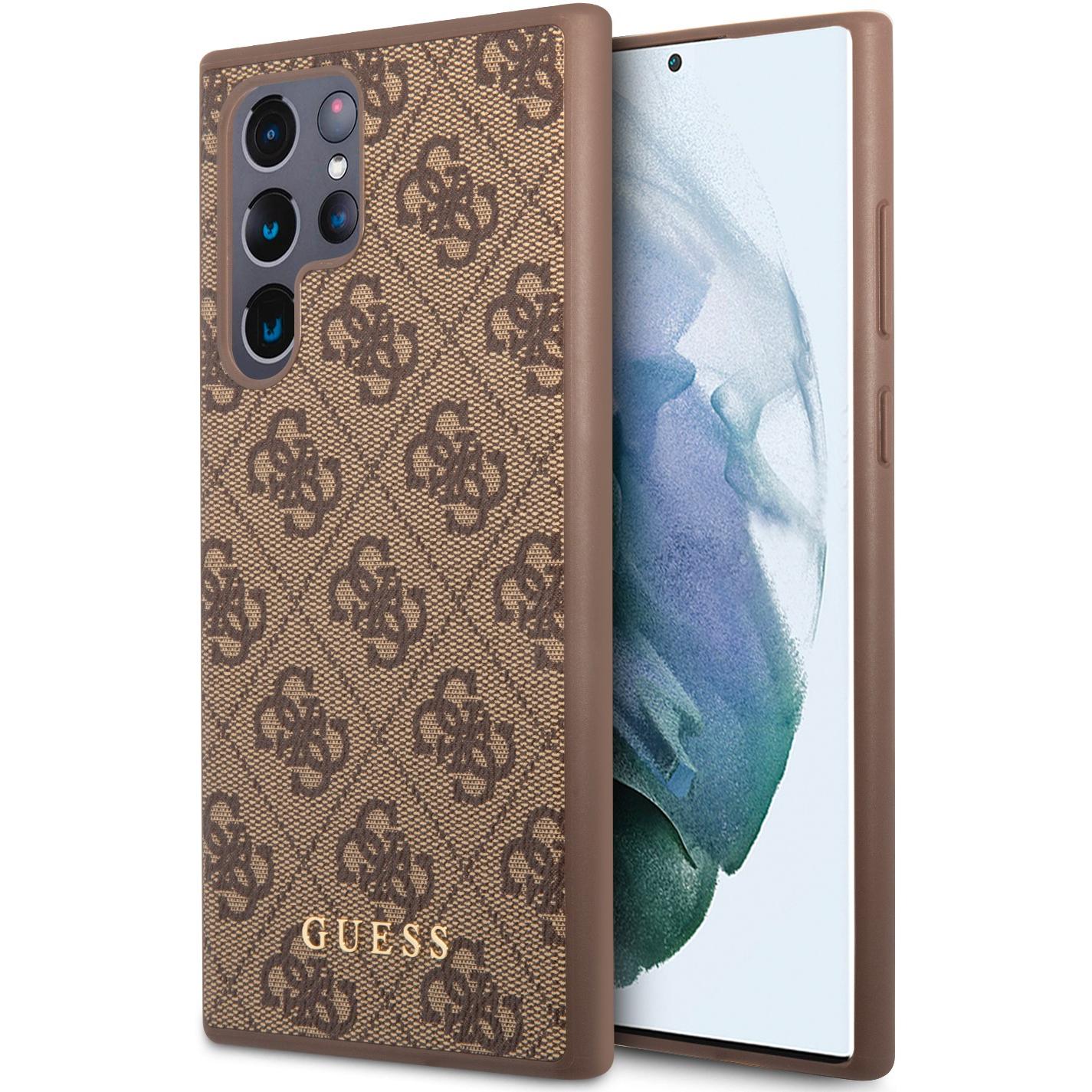 Guess Case (Samsung Galaxy S22 Ultra), Smartphone Hülle, Braun