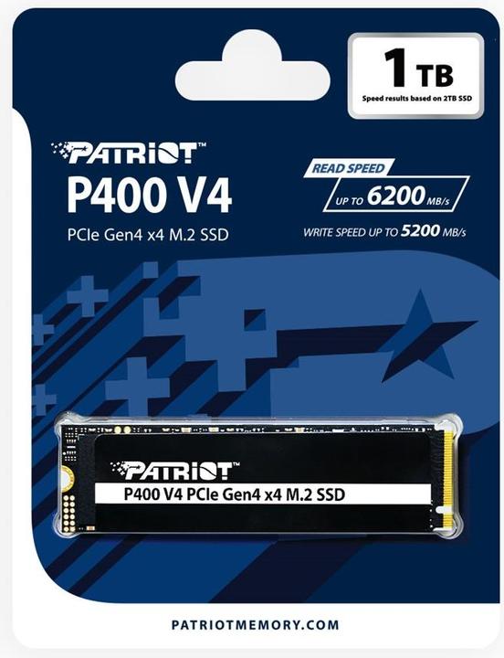 Productafbeelding Patriot SSD 1TB 6000/5000 P400 V4 M.2 PAT PCIe (1000 GB, M.2 2280)