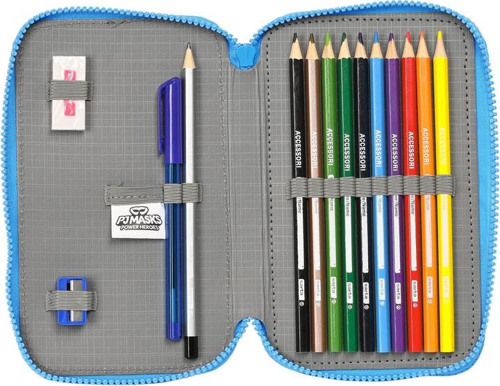 Produktbild PJ Masks Doppel-Federtasche Blau 12.5 x 19.5 x 4 cm (28 Stücke)