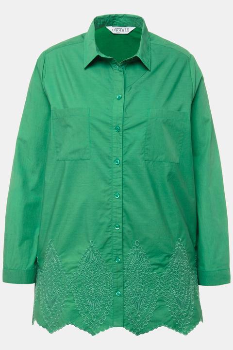 Actual product image Studio Untold Oversized Embroidered Hem Button-Down Shirt (60)