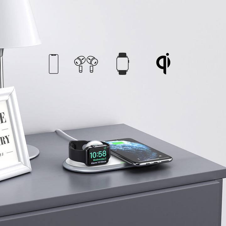 Actual product image Choetech Qi 2in1 wireless charger for smartphones (10 W)