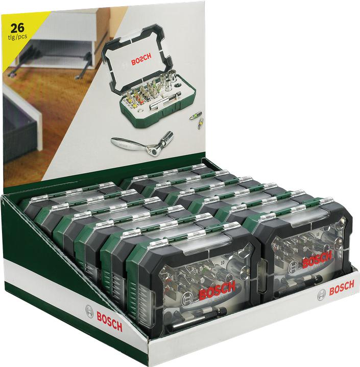 Bosch Professional Zubehör Schrauberbit- und Ratschen-Set, 26-teilig (Kreuz Phillips PH)
