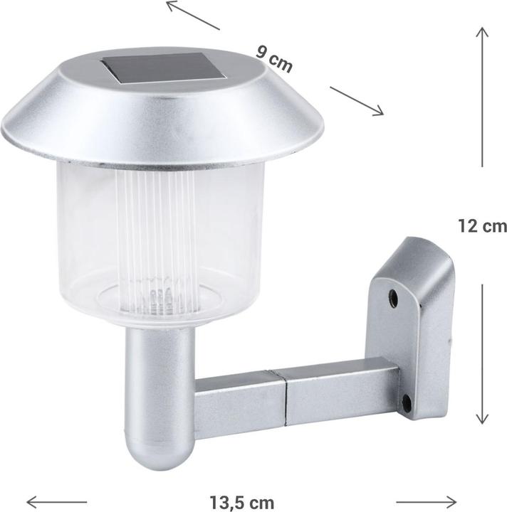 Produktbild Grundig 4er-Set Solar-Wandleuchte, silber