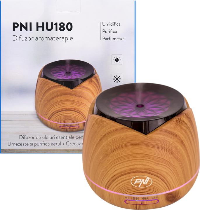 Produktbild PNI Aromatherapie-Diffusor HU180 für ätherische Öle, mit Ultraschall, 400 ml, Timer, 7 LED-Farben, a (400 ml)