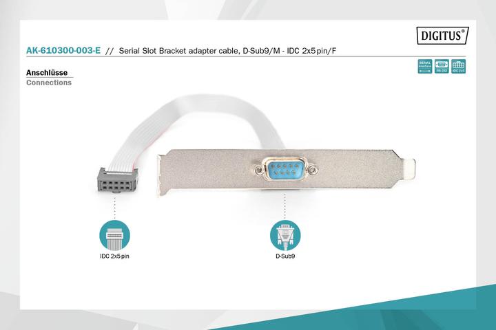 Image du produit Digitus Câble série à fente, 0,25m (0.25 m)