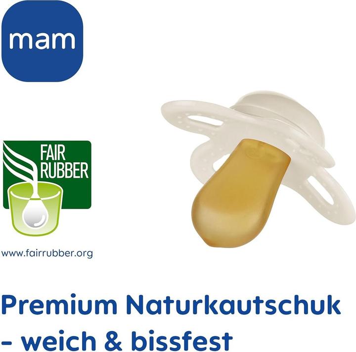 Actual product image MAM Original Start Kautschuk Schnuller 2 Stück, 0-2 Monate (2x, 0 - 2 Months)