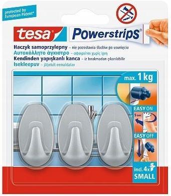 Actual product image tesa Haki Powerstrips Oval small grey 3pcs
