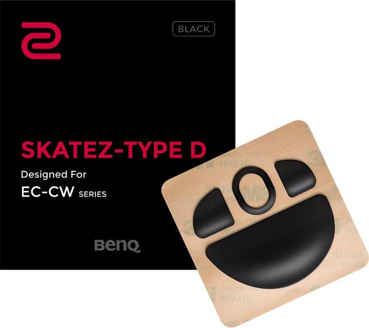 BenQ Zowie Skatez Typ D schwarze Mausfüsse für Mäuse der EC-CW-Serie, schwarz, 0,6 mm Dicke
