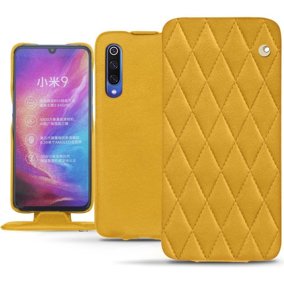 Noreve Lederschutzhülle vertikal (Xiaomi Mi 9), Smartphone Hülle, Orange