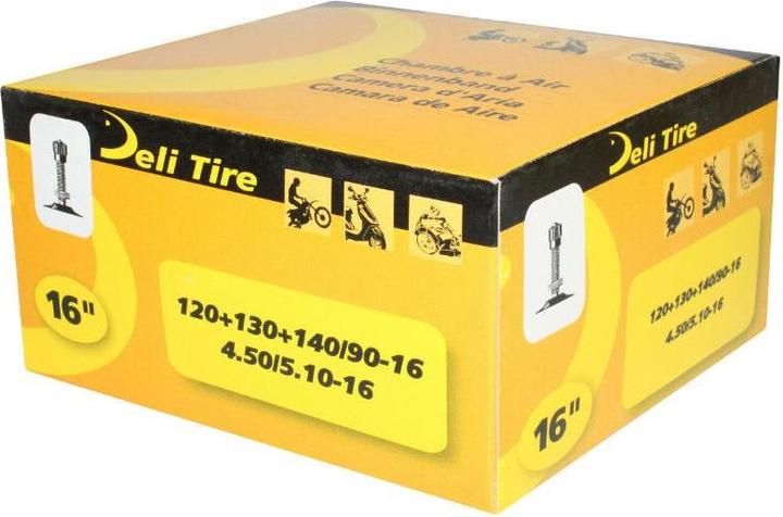 Deli Tire inner tube 120-90-16 a 140-90-16, 4.50 a 5.10-16 tr4 (Presta (SV), 16", 114.30 mm)