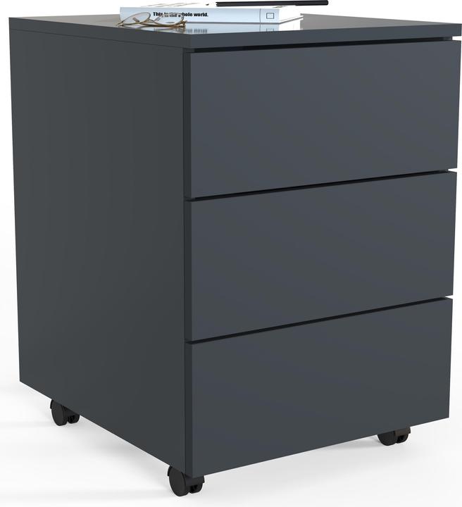 Image du produit VCM Caisson roulant Caisson d'appoint Caisson de bureau à roulettes Dasola 3 tiroirs (39 x 45 x 55 cm)