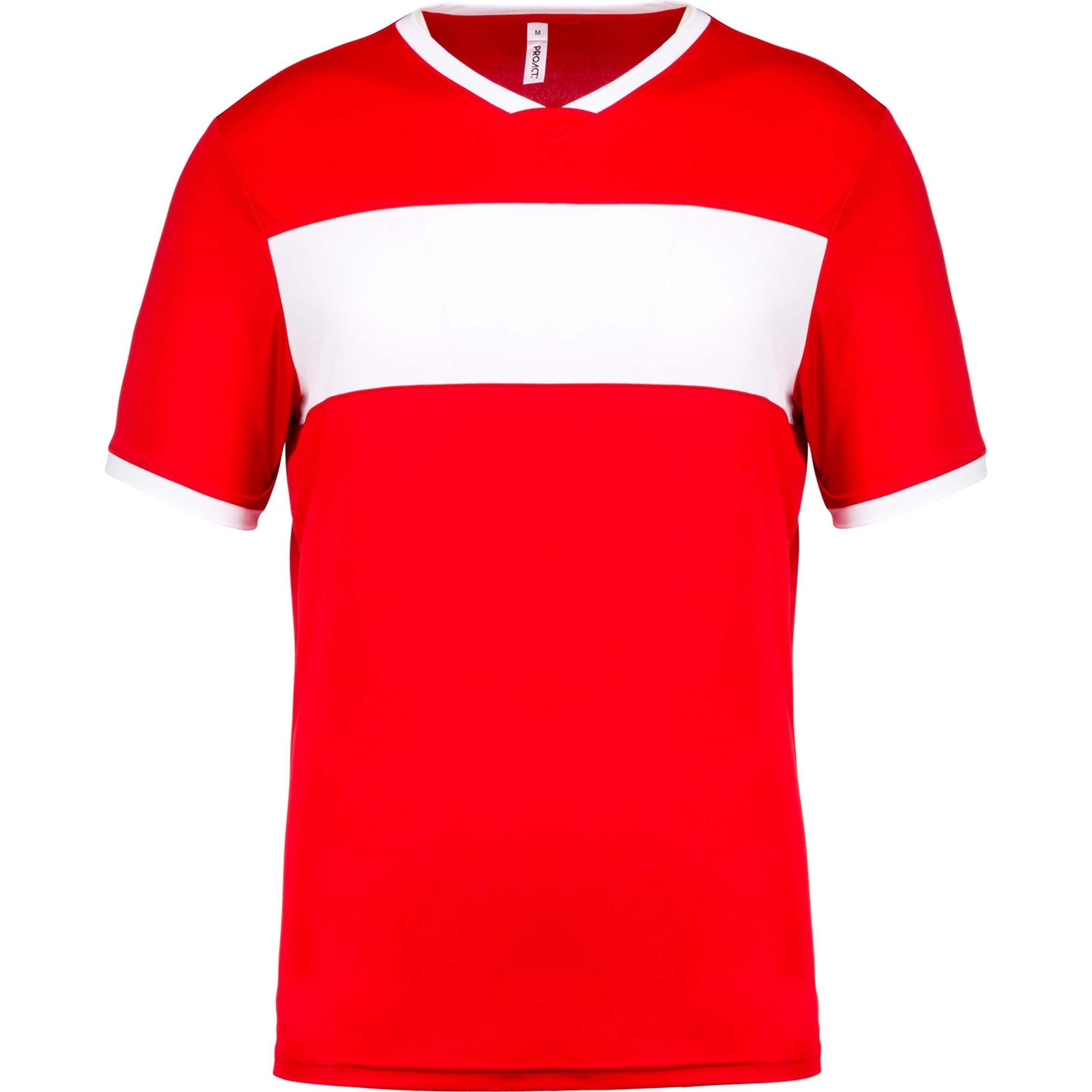 Proact, Herren, Sportshirt, T-Shirt mit kurzem Arm V-Ausschnitt (XXL), Rot, XXL
