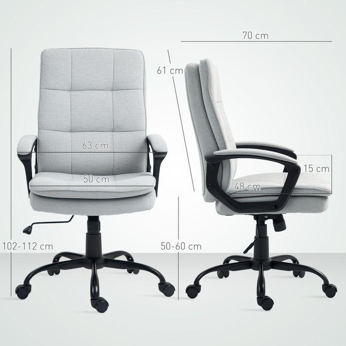 Produktbild Swisshandel24 Bürostuhl Ergonomischer Schreibtischstuhl mit Wippfunktion Höhenverstellbar Grau