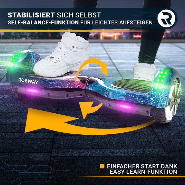 Produktbild Robway Hoverboard W1 E-Balance Board Scooter Elektro Roller Smart Self Balance (Pink Chrom)