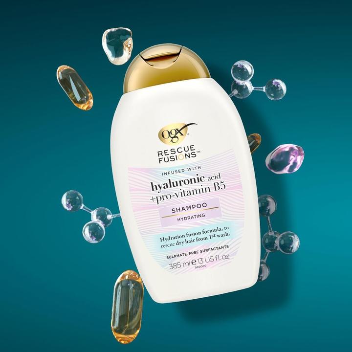 Ogx Shampoo Rescue Fusions con Acido Ialuronico (Flüssiges Shampoo, 385 ml)