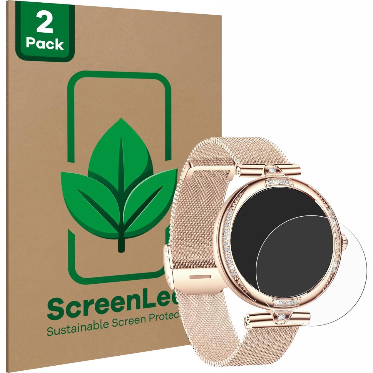 ScreenLeaf Schutzfolie nachhaltiger Displayschutz Display Schutz Folie Klar Transparent, Smartwatch Schutzfolie, Transpa...