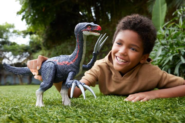 Actual product image Mattel JURASSIC WORLD SLASH 'N ROAR Therizinosaurus