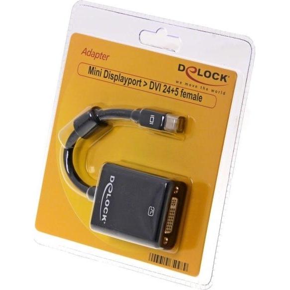 Thumbnail - Delock Monitoradapter Mini-Displayport zu DVI (DVI, 10 cm), Data + Video Adapter, Schwarz