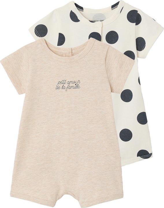 Produktbild Vertbaudet 2er-Pack Kurzoveralls Baby, Bio-Baumwolle (86)