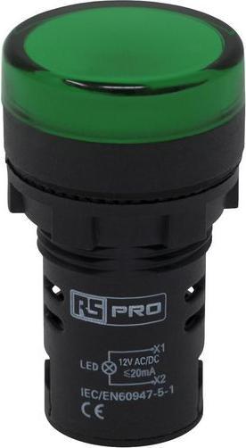 Image du produit RS PRO Indicateur LED Pilot Light 12V Green