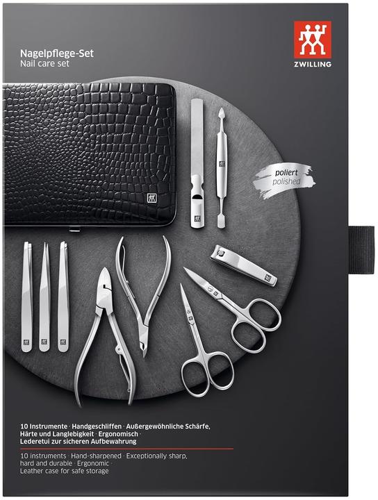 Actual product image Zwilling Nail care set, 10 pieces, black