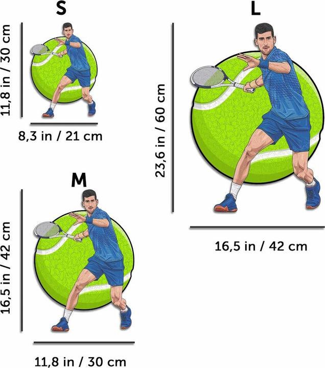 Image du produit Iconic Novak Djokovic - Tennis - Puzzle en bois Taille S (150 Pièces) (150 pièces)