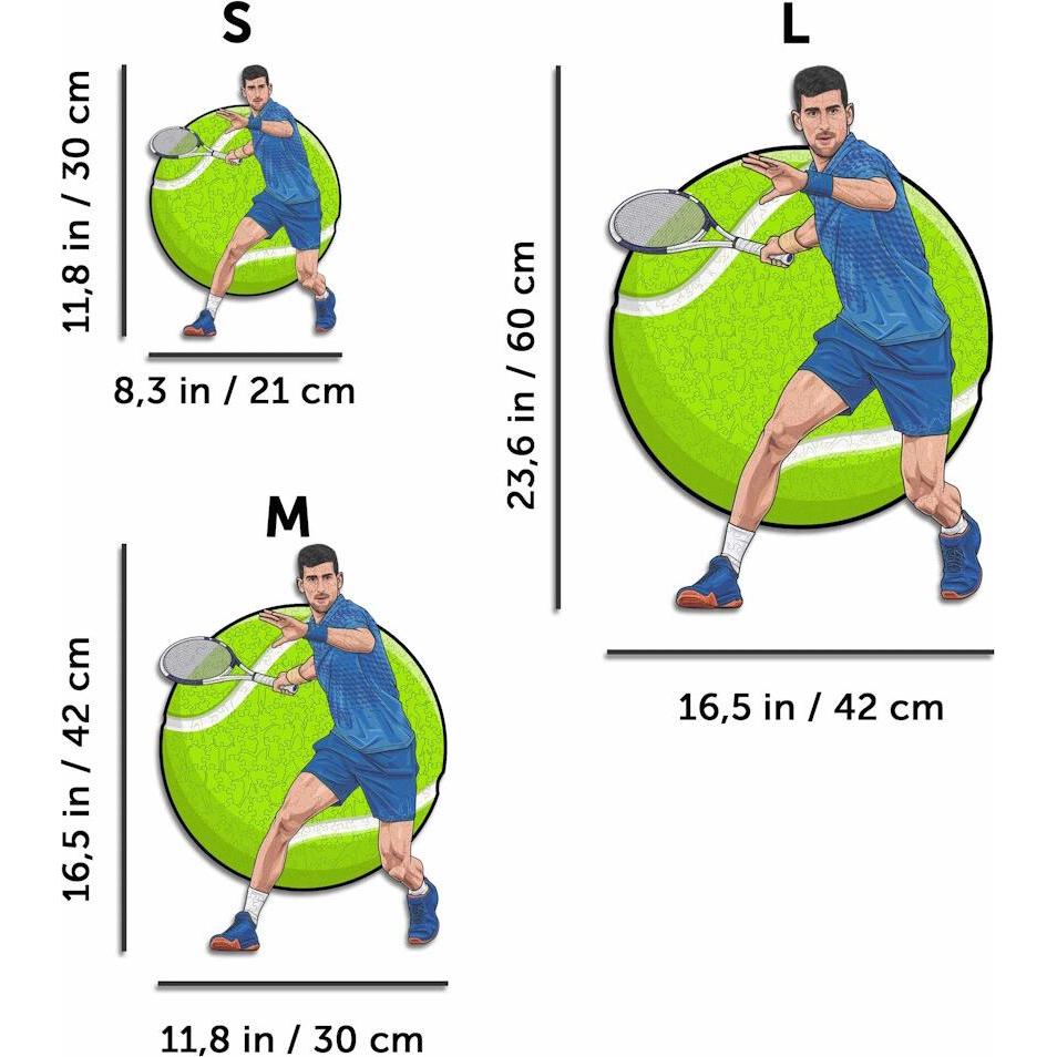 Thumbnail - Iconic Novak Djokovic - Tennis - Holz Puzzle Grösse S (150 Teile) (150 Teile)