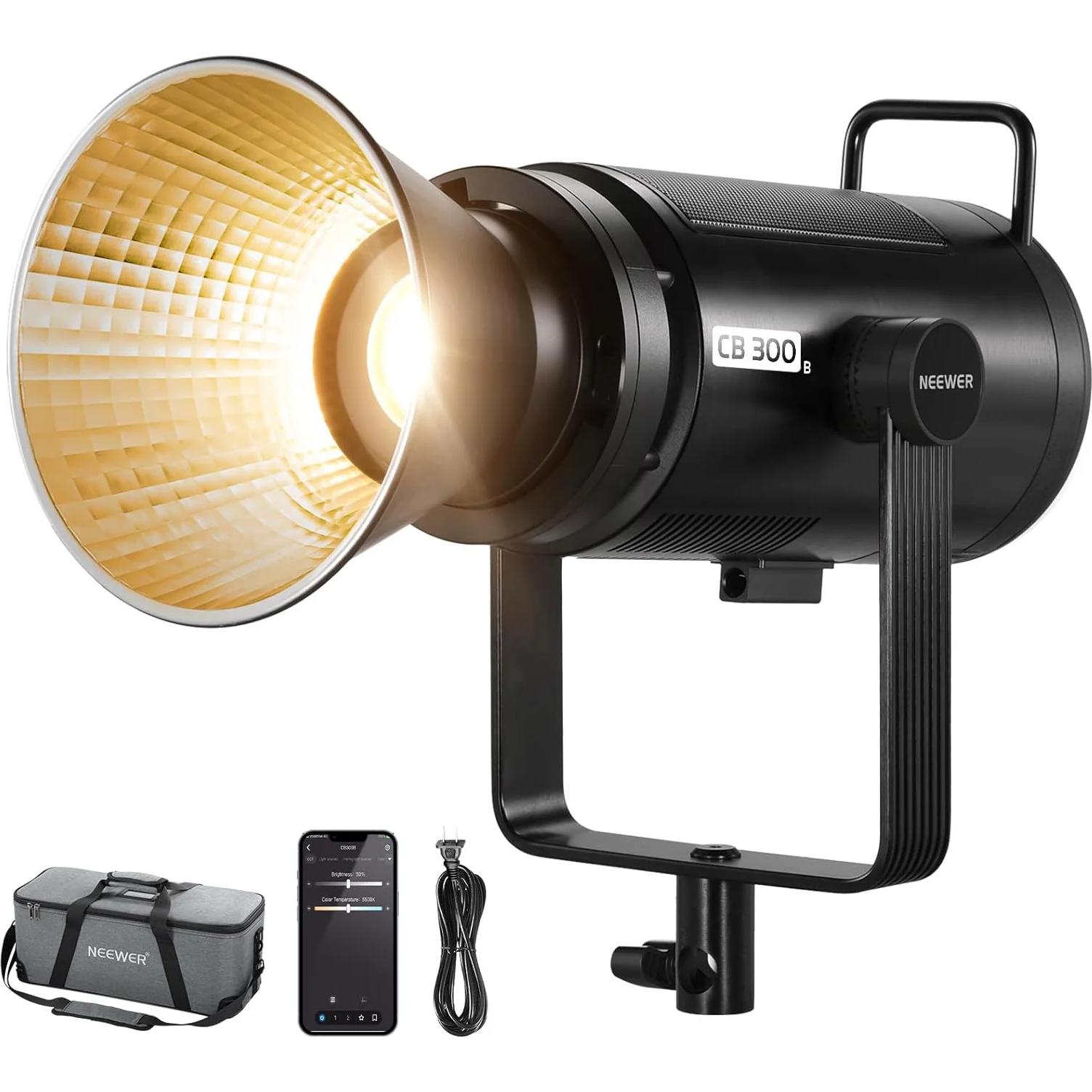 Neewer CB300B Bi-Color Video Light With App Control (Videocamera), Luce continua