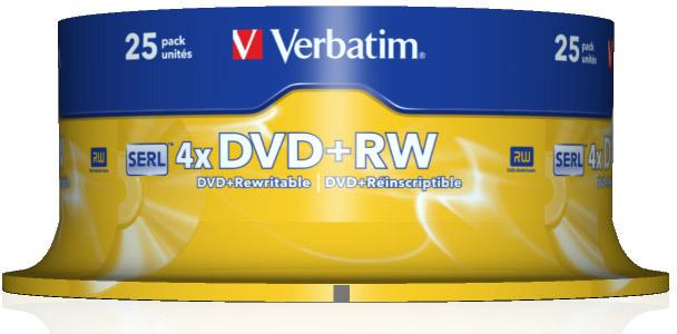 Actual product image Verbatim DVD+RW, 4x, 4.7GB, 25 spindle (25x)