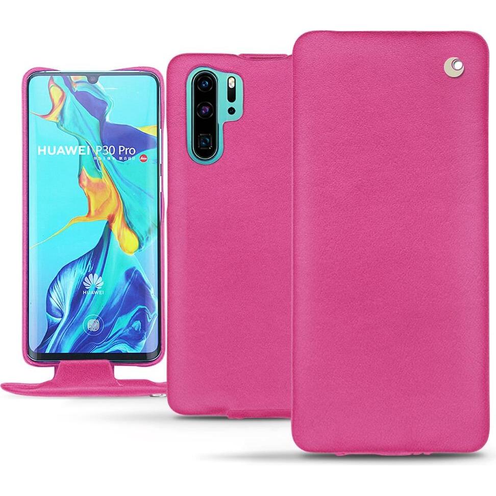 Noreve Lederschutzhülle vertikal (Huawei P30 Pro), Smartphone Hülle, Rosa
