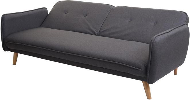 Produktbild Swisshandel24 Schlafsofa, Couch Klappsofa Gästebett Bettsofa, Schlaffunktion Stoff/Textil anthrazit-grau - 69686 (3-Sitzer)