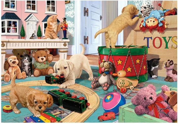 Actual product image Anatolian 3334 puzzle 260XL pcs. Puppies in the children's room (260 pieces)