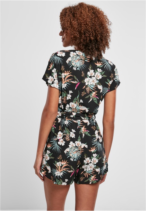 Actual product image Urban Classics Ladies Short Viscose Belt Jumpsuit (M)