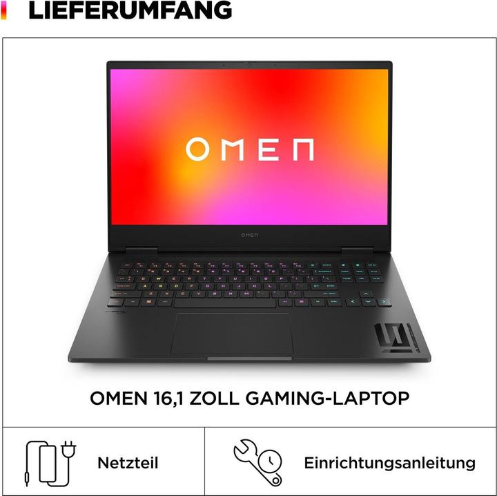 Produktbild HP Omen 16-wf1178ng RTX 4070 (16.10", 1000 GB, 32 GB, DE, Intel Core i7-14700HX)