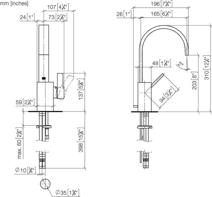 Produktbild Dornbracht MEM Waschtisch-Einhandbatterie mit Ablaufgarnitur, Ausladung 165 mm, 33500782