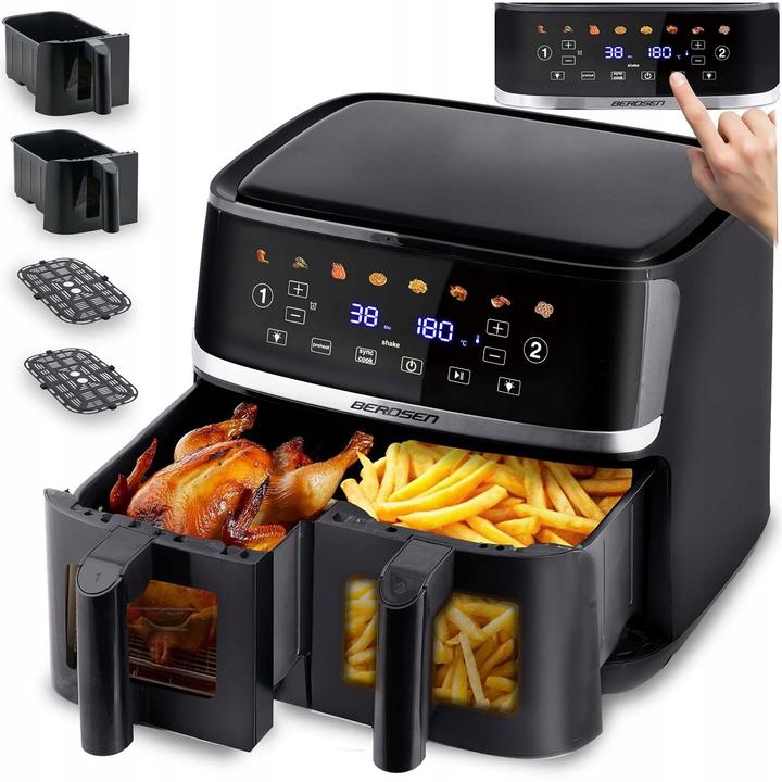 Berdsen Heissluftfritteuse XXL Dual-Kammer Airfryer