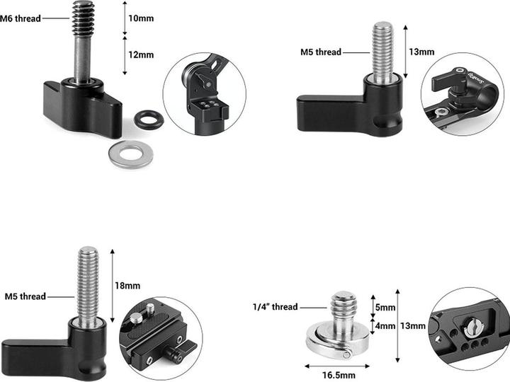 Immagine prodotto SmallRig 3995 Set Di Dadi A Cricchetto Per Viti