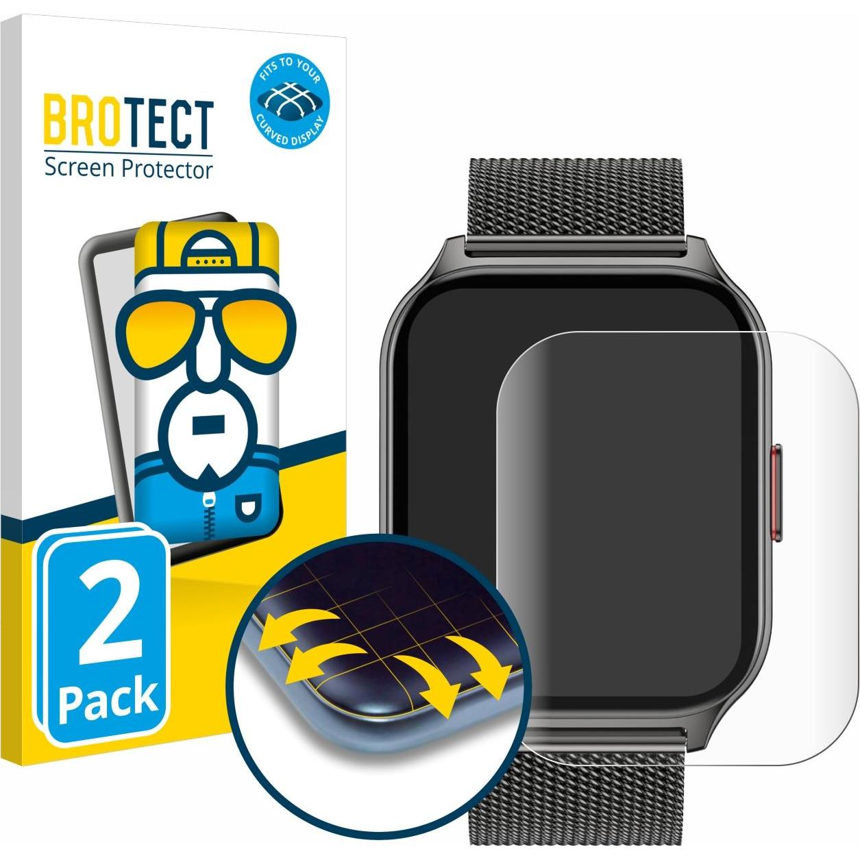 BROTECT Full-Cover Displayschutz, Smartwatch Schutzfolie, Transparent