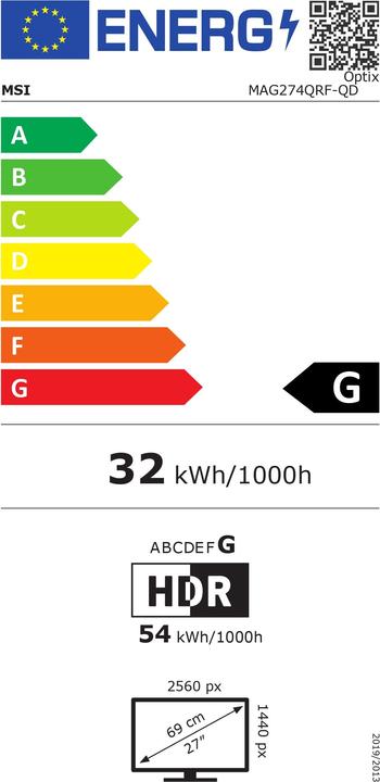 Energie-Label MSI Optix MAG274QRF (2560 x 1440 Pixel, 27.01")